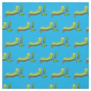 Happy niedlich Green Raupe Cartoon Illustration Stoff