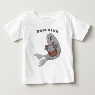 Happy niedlich Harp Siegel Cartoon Illustration Baby T-shirt