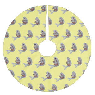 Happy niedlich Harp Siegel Cartoon Illustration Polyester Weihnachtsbaumdecke