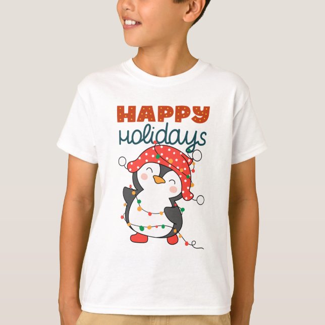 Happy Niedlich Holidays T-Shirt (Vorderseite)