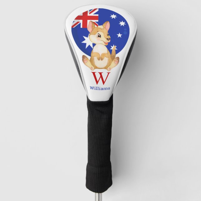 Happy Niedlich Kangaroo Personalisierter Golf Head Headcover (Vorderseite)