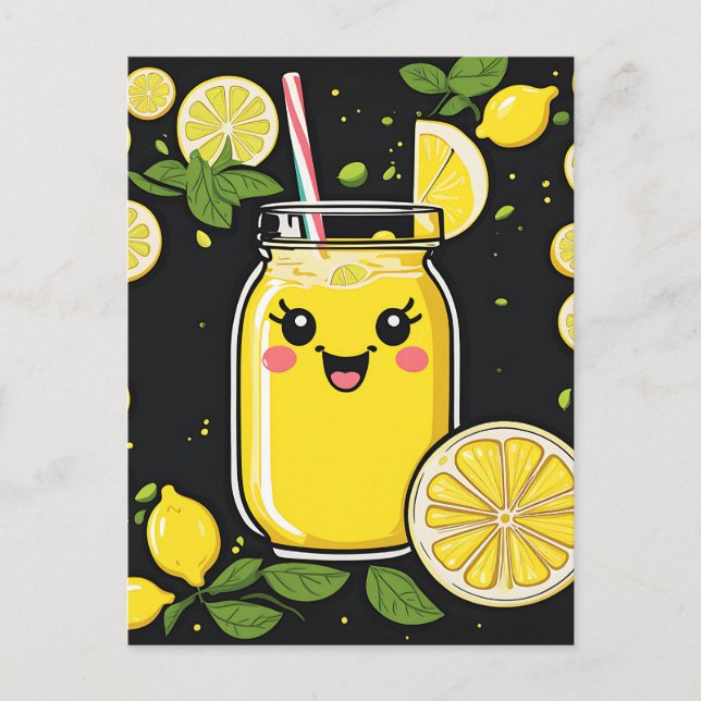 Happy Niedlich Lemonade Postkarte (Vorderseite)