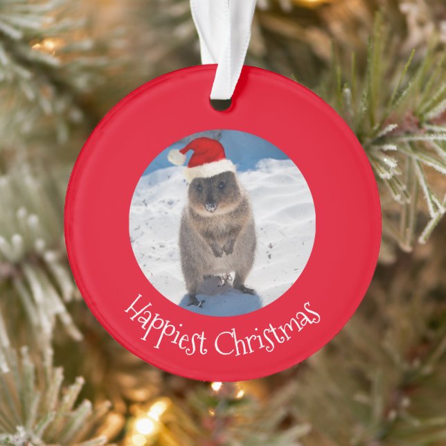 Happy Niedlich Merry Christmas Quokka Beach Austra Ornament (Baum)