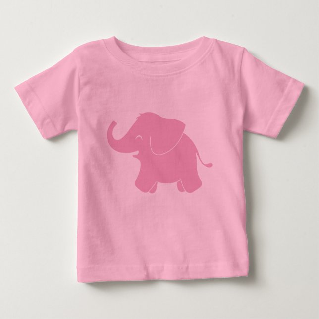 Happy Niedlich Pink Elephant Baby T-shirt (Vorderseite)