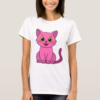 Happy Niedlich Pink Kitty T-Shirt