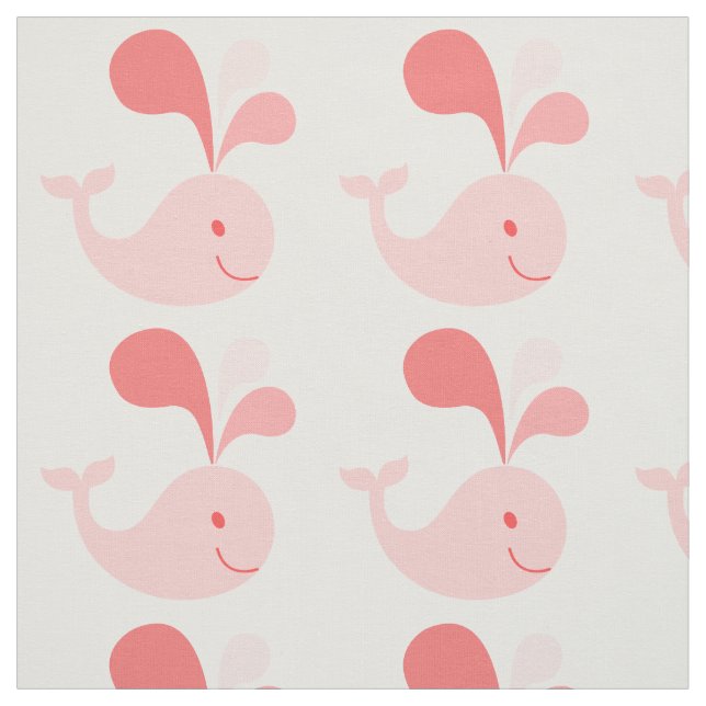 Happy Niedlich Pink Whale Fabric Stoff (Muster)