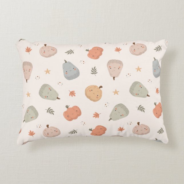Happy Niedlich Pumpkin Pattern - Accent Pillow Dekokissen (Vorderseite)