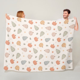 Happy Niedlich Pumpkin Pattern - Fleece Blanket