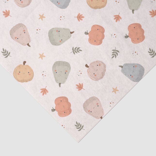 Happy Niedlich Pumpkin Pattern - Gewebepapier Seidenpapier (Ausschnitt)