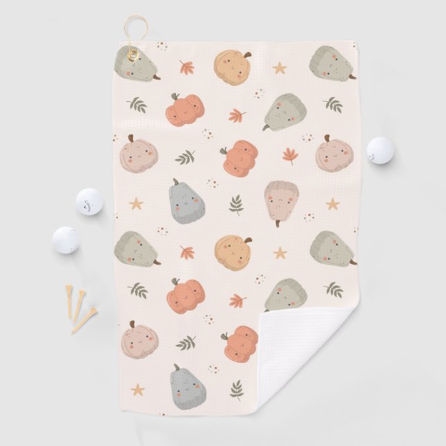 Happy Niedlich Pumpkin Pattern - Golfhandtuch (Insitu)