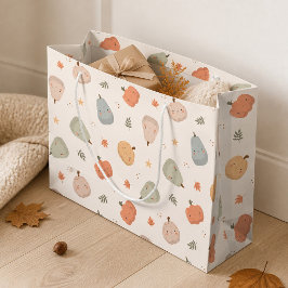 Happy Niedlich Pumpkin Pattern - Große Geschenktas Geschenktüte