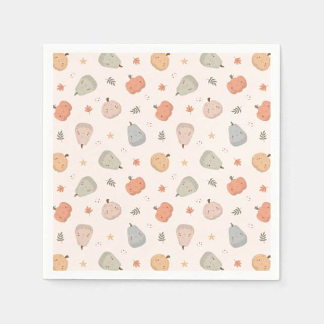 Happy Niedlich Pumpkin Pattern - Paper Napkins Serviette (Vorderseite)