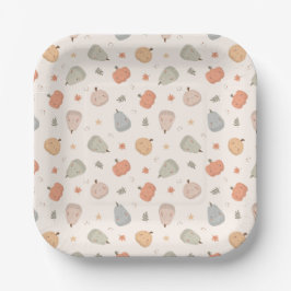 Happy Niedlich Pumpkin Pattern - Paper Tellers Pappteller