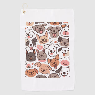 Happy Niedlich Puppies Muster 1 Golfhandtuch