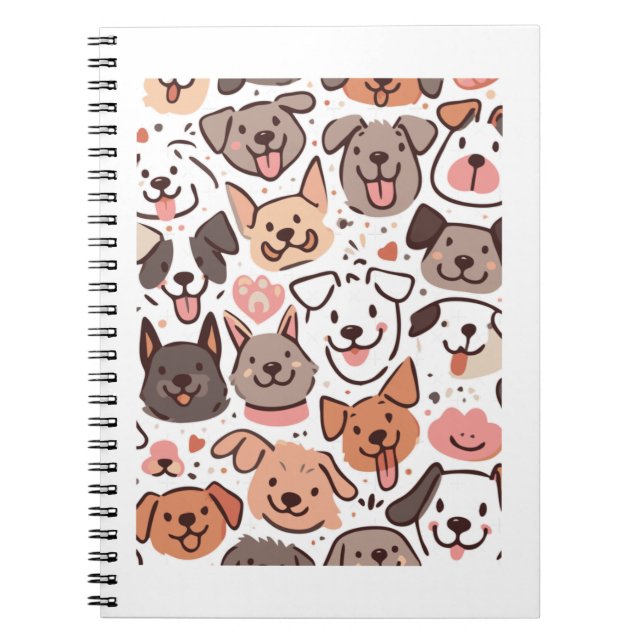 Happy Niedlich Puppies Muster 1 Notizblock (Vorderseite)