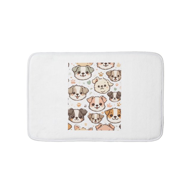 Happy Niedlich Puppies Pattern Badematte (Vorderseite)