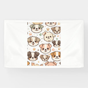 Happy Niedlich Puppies Pattern Banner