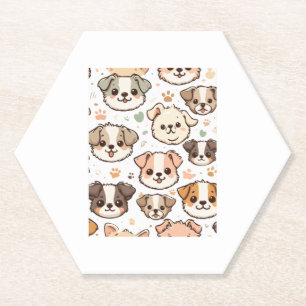 Happy Niedlich Puppies Pattern Untersetzer