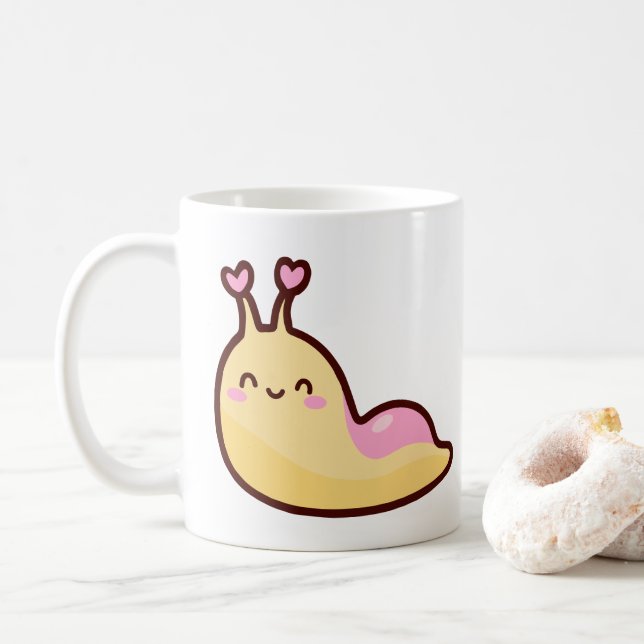 Happy Niedlich Slug Kaffeetasse (Mit Donut)