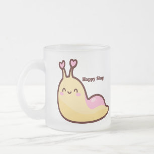 Happy Niedlich Slug mit Personalisiertem Text Mattglastasse