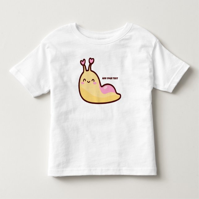 Happy Niedlich Slug Personalisiert Kleinkind T-shirt (Vorderseite)