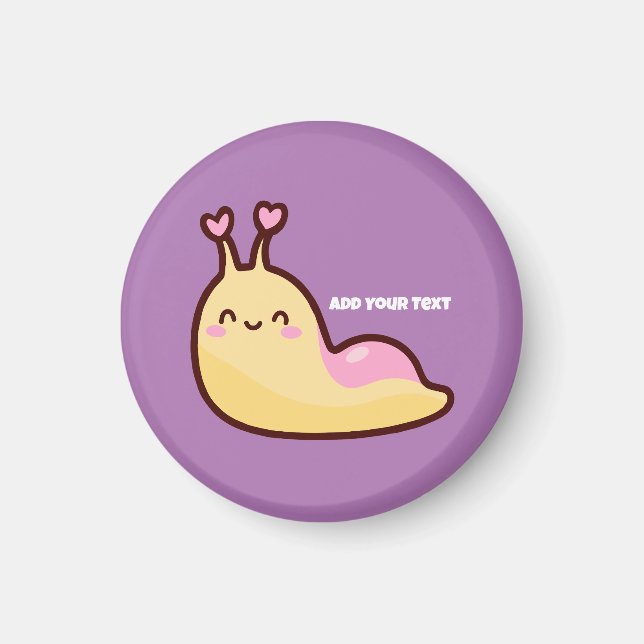 Happy Niedlich Slug Personalisiert Magnet (Vorne)