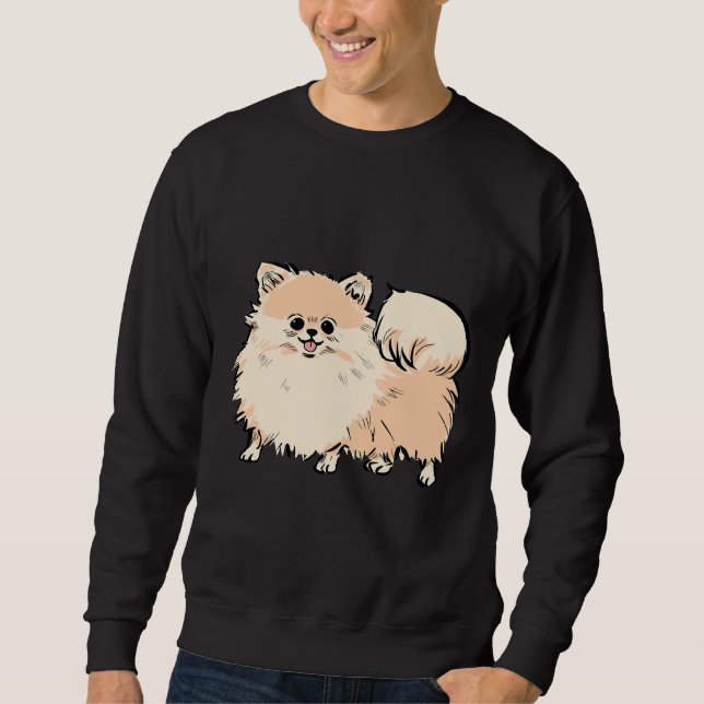 Happy Niedlich Spitz Welpe Hund 62 Sweatshirt (Vorderseite)