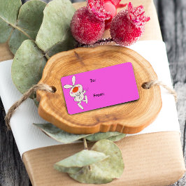 Happy Niedlich White Rabbit Gift Tag Adressaufkleber