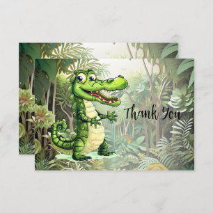Happy Niedlich Wild Crocodile Jungle Trees Schöne Dankeskarte