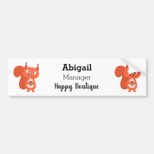 Happy niedliche Red Eichhörnchen Cartoon Illustrat Autoaufkleber
