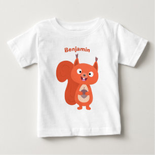 Happy niedliche Red Eichhörnchen Cartoon Illustrat Baby T-shirt