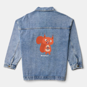 Happy niedliche Red Eichhörnchen Cartoon Illustrat Jeansjacke