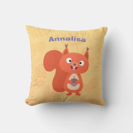 Happy niedliche Red Eichhörnchen Cartoon Illustrat Kissen