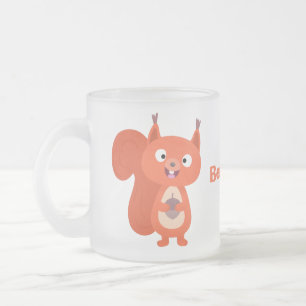 Happy niedliche Red Eichhörnchen Cartoon Illustrat Mattglastasse