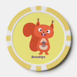 Happy niedliche Red Eichhörnchen Cartoon Illustrat Pokerchips