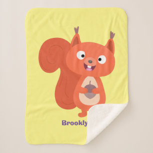 Happy niedliche Red Eichhörnchen Cartoon Illustrat Sherpadecke