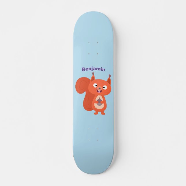 Happy niedliche Red Eichhörnchen Cartoon Illustrat Skateboard (Vorne)