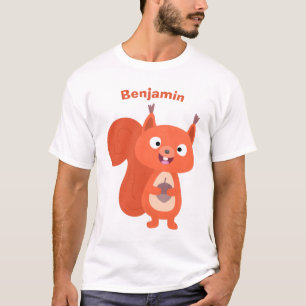 Happy niedliche Red Eichhörnchen Cartoon Illustrat T-Shirt