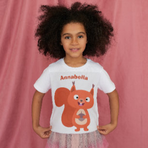 Happy niedliche Red Eichhörnchen Cartoon Illustrat T-Shirt