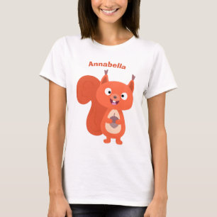 Happy niedliche Red Eichhörnchen Cartoon Illustrat T-Shirt