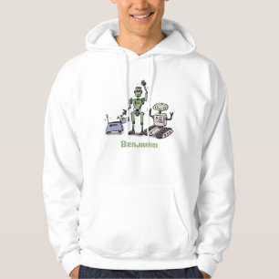 Happy niedliche Roboter Trio-Cartoon Hoodie