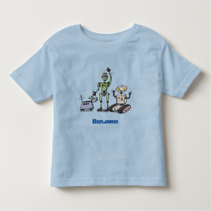 Happy niedliche Roboter Trio-Cartoon Kleinkind T-shirt