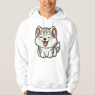 Happy niedlicher sibirischer Huskehund Hoodie