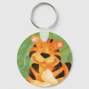 Happy niedlicher whimsy tiger tierart keyring schlüsselanhänger