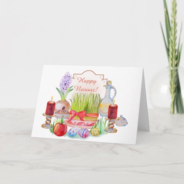 Happy Norooz Haft Sin Feiertagskarte (Vorderseite)