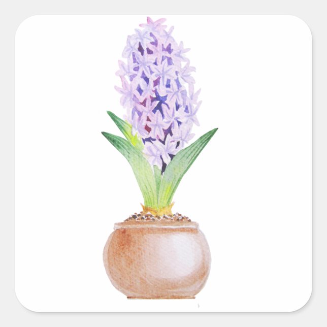 Happy Norooz Hyacinth Quadratischer Aufkleber (Vorderseite)