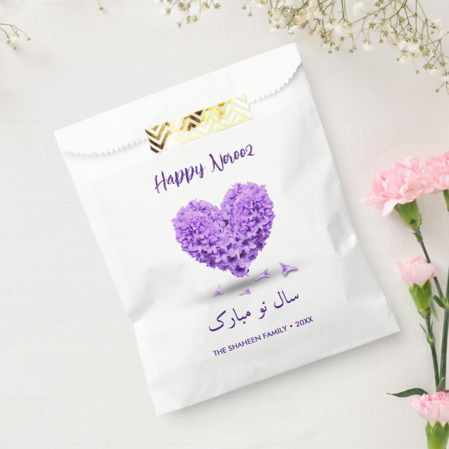 Happy Norooz Lovely Lila Hyacinth Heart Bouquet Geschenktütchen (Versiegelt)