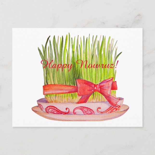 Happy Norooz Sabzeh Postkarte (Vorderseite)