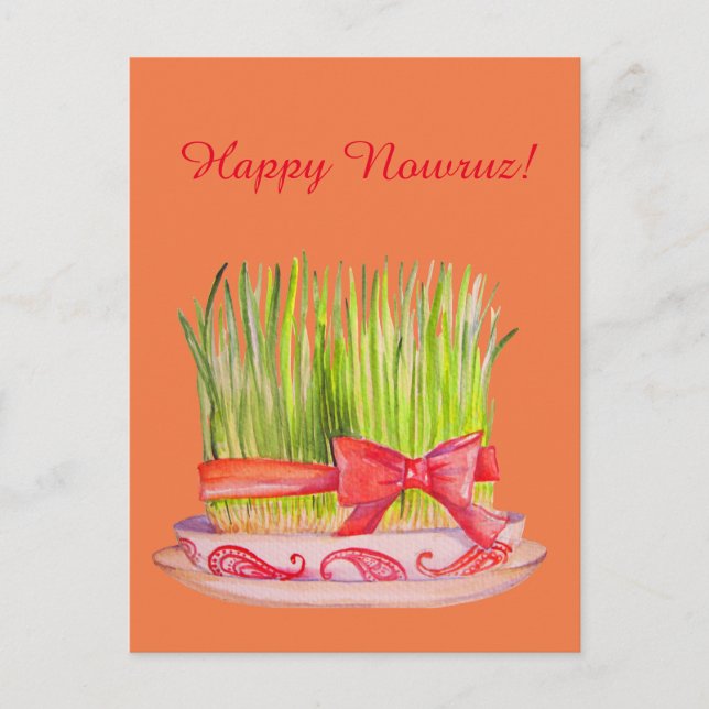 Happy Norooz Sabzeh Postkarte (Vorderseite)