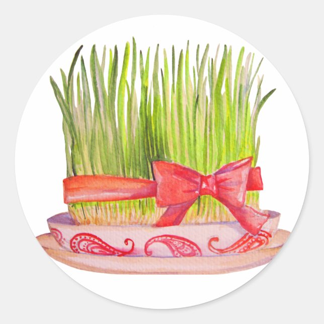 Happy Norooz Sabzeh Runder Aufkleber (Vorderseite)